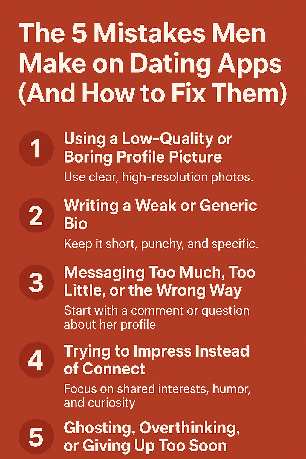 The 5 Mistakes Men Make on Dating Apps (And How to Fix Them)